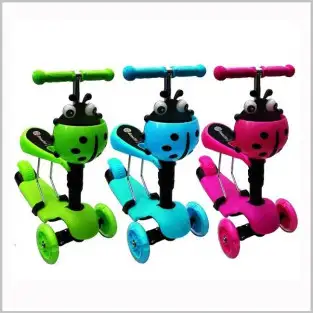 Trotineta copii 3 in 1 cu scaunel, Buburuza red-mag.ro 2