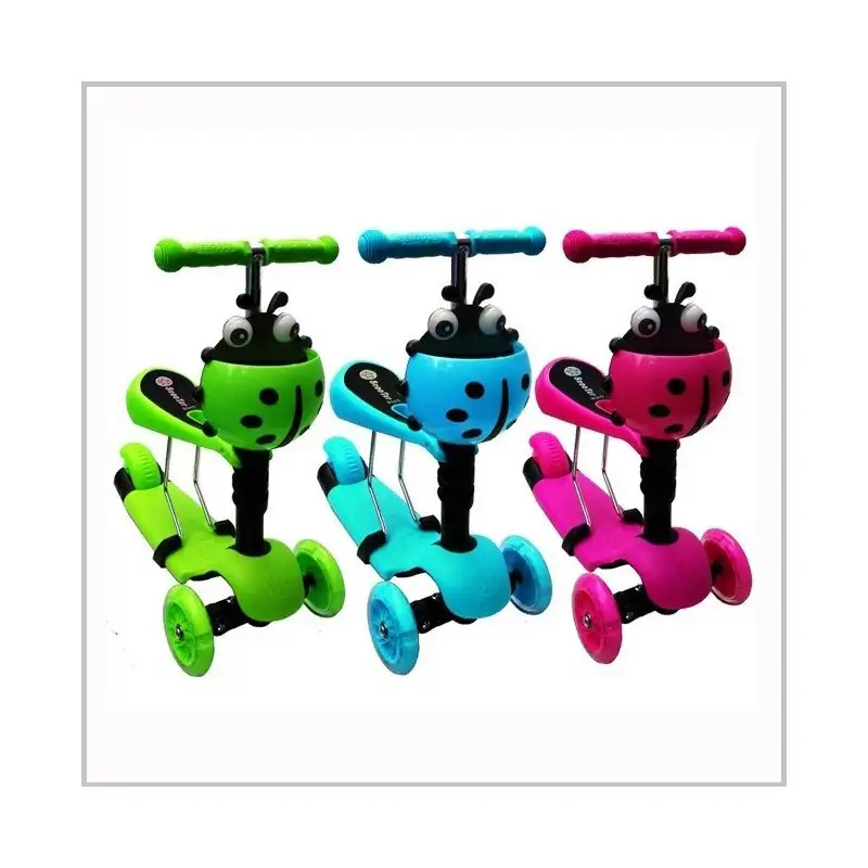 Trotineta copii 3 in 1 cu scaunel, Buburuza red-mag.ro