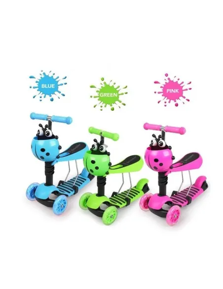 Trotineta copii 3 in 1 cu scaunel, Buburuza red-mag.ro