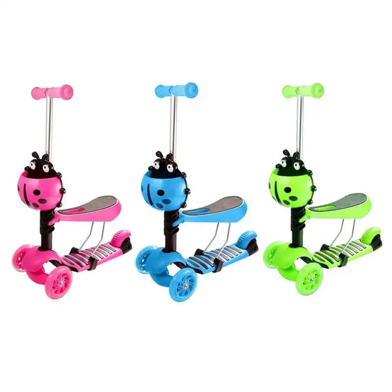 Trotineta copii 3 in 1 cu scaunel, Buburuza red-mag.ro