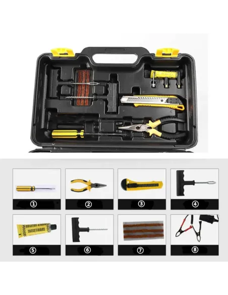 Kit pentru pana, compresor 12V, 2 cilindri si 7 accesorii