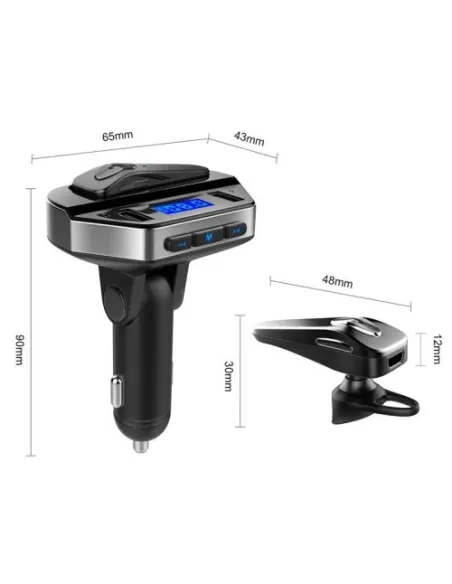 Modulator FM MP3 Player + handsfree cu casca bluetooth V4.2 V6