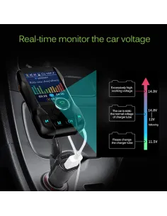 Modulator FM cu afisaj LCD, redare muzica MP3, display 1,8 inch 2