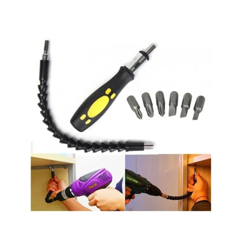 Set Extensor Flexibil Si Surubelnita Cu Clichet, 6 Biti Inclusi