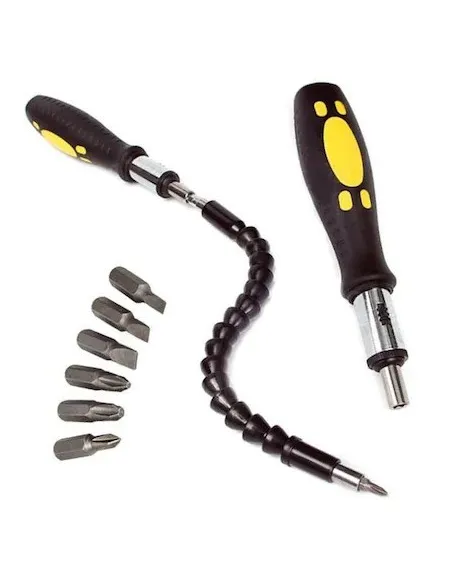 Set Extensor Flexibil Si Surubelnita Cu Clichet, 6 Biti Inclusi
