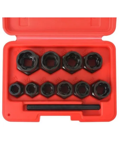 Set 11 piese pentru extragere suruburi si piulite deteriorate