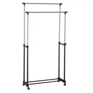 Suport dublu metalic mobil pentru imbracaminte, dimensiuni 2