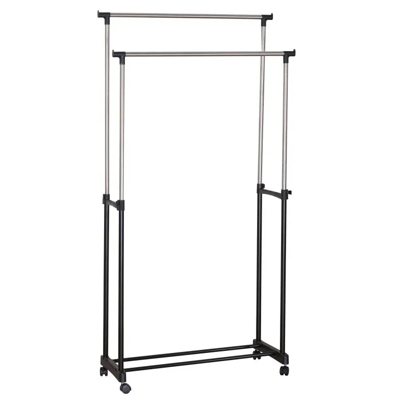 Suport dublu metalic mobil pentru imbracaminte, dimensiuni
