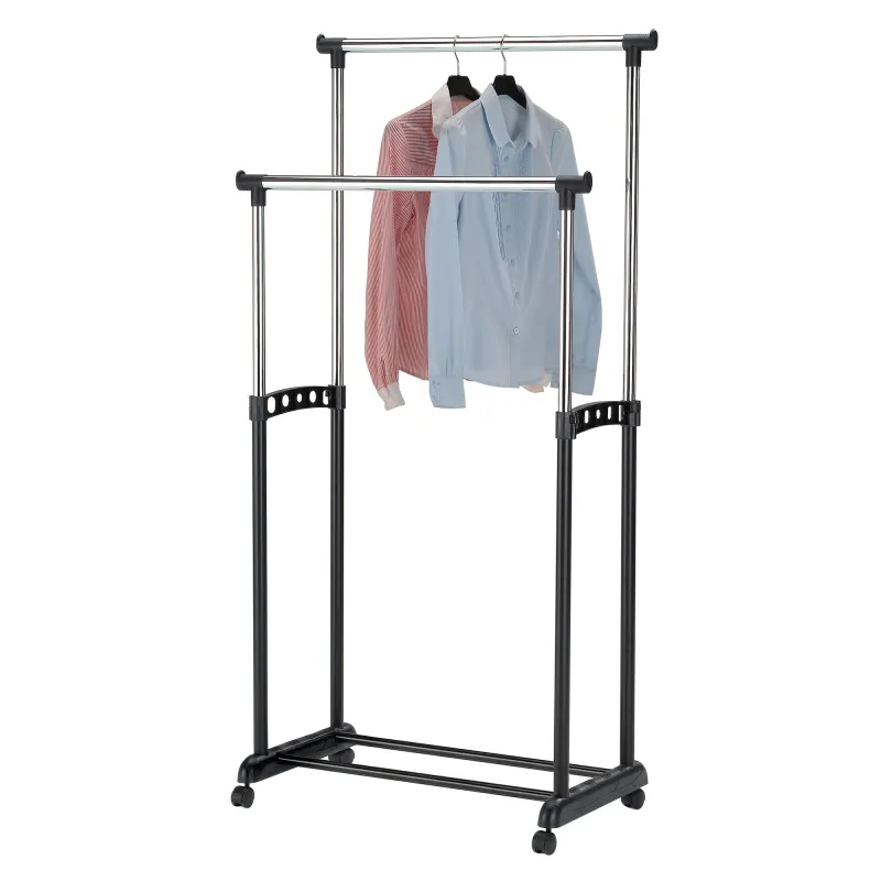 Suport dublu metalic mobil pentru imbracaminte, dimensiuni