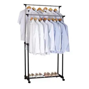 Suport dublu metalic mobil pentru imbracaminte, dimensiuni