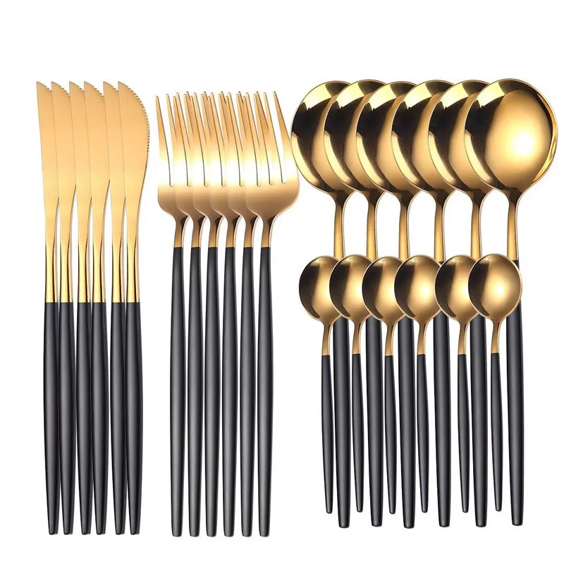 Set 24 tacamuri DeLuxe Auriu/Negru, 28.3 x 14.7 x