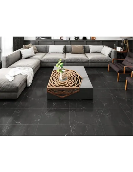 Set 10 placi autoadezive pentru pardoseala marmura neagra