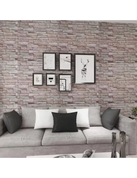 Tapet 3D caramida mov deschis, 77 x 70 cm, auto-adeziv pentru