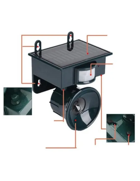 Pest repeller solar cu ultrasunete pentru dăunători, animale
