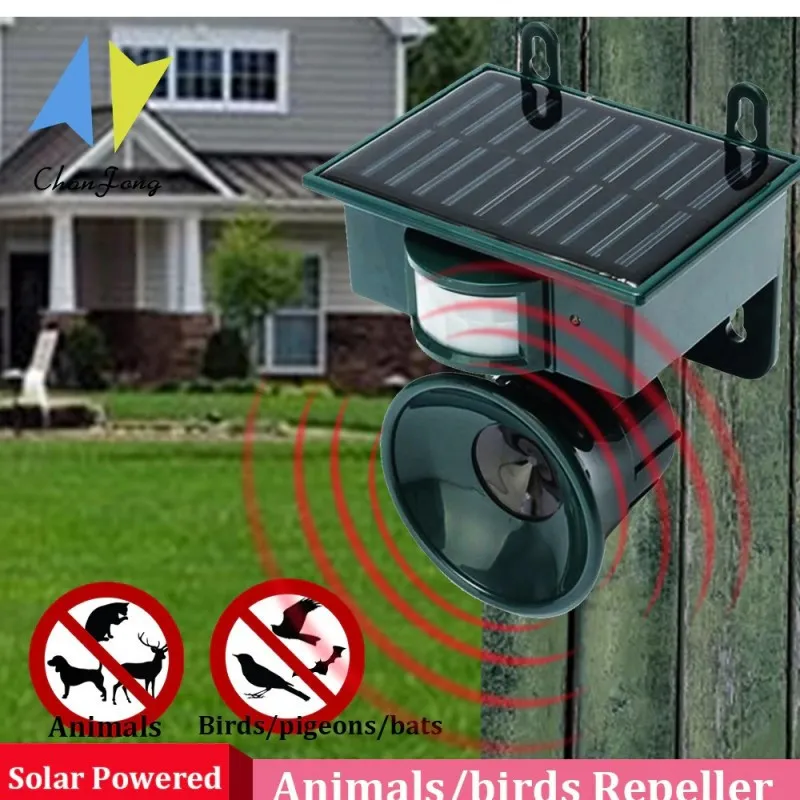 Pest repeller solar cu ultrasunete pentru dăunători, animale