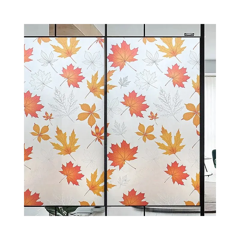 Folie autoadeziva geam, frunze aramii, 45 x 500 cm red-mag.ro