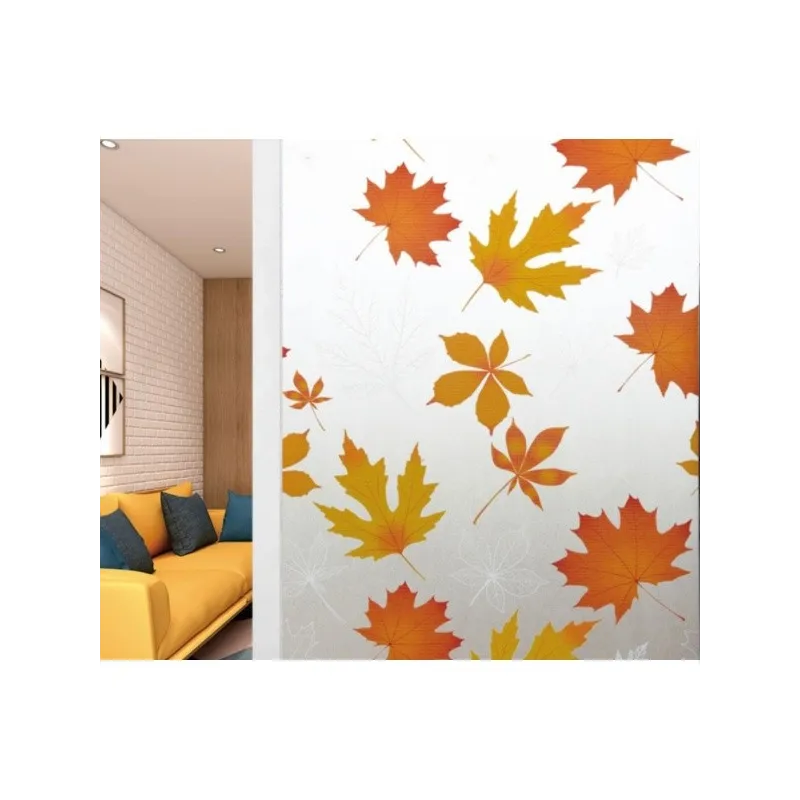 Folie autoadeziva geam, frunze aramii, 45 x 500 cm red-mag.ro