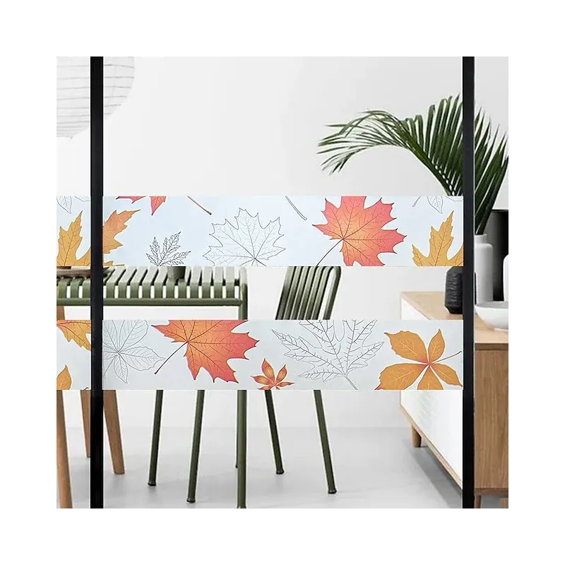 Folie autoadeziva geam, frunze aramii, 45 x 500 cm red-mag.ro