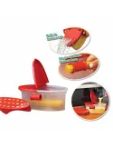 Castron cu strecuratoare pentru preparare paste la microunde