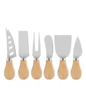 Set 6 cutite cu maner de lemn pentru branzeturi red-mag.ro