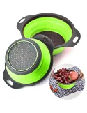 Set 2 strecuratoare pliabile din silicon, rotunde, diametru