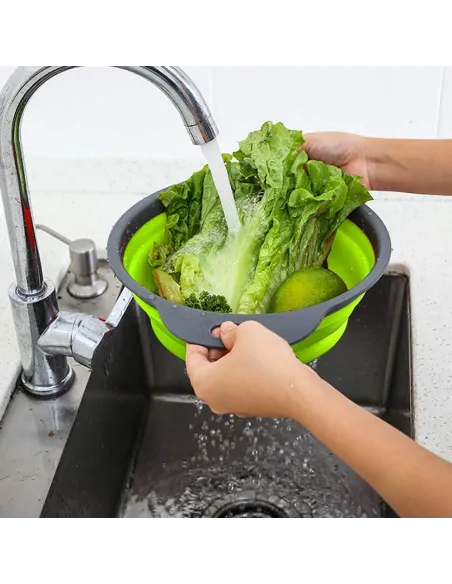 Set 2 strecuratoare pliabile din silicon, rotunde, diametru