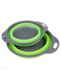 Set 2 strecuratoare pliabile din silicon, rotunde, diametru
