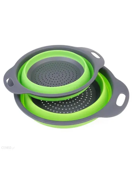 Set 2 strecuratoare pliabile din silicon, rotunde, diametru