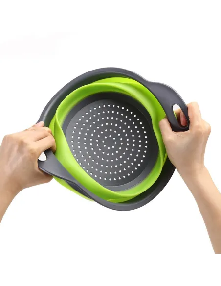 Set 2 strecuratoare pliabile din silicon, rotunde, diametru