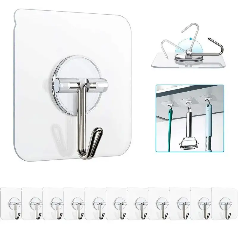 Set 10 carlige autoadezive pentru bucatarie sau baie red-mag.ro