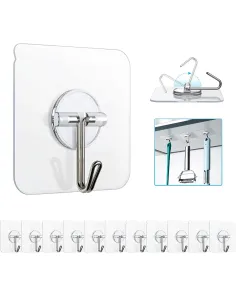 Set 10 carlige autoadezive pentru bucatarie sau baie red-mag.ro