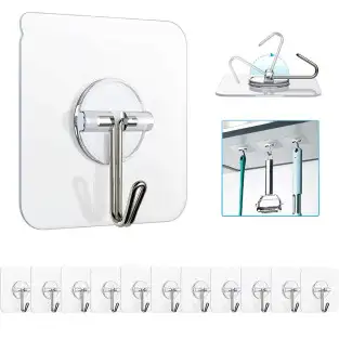 Set 10 carlige autoadezive pentru bucatarie sau baie red-mag.ro