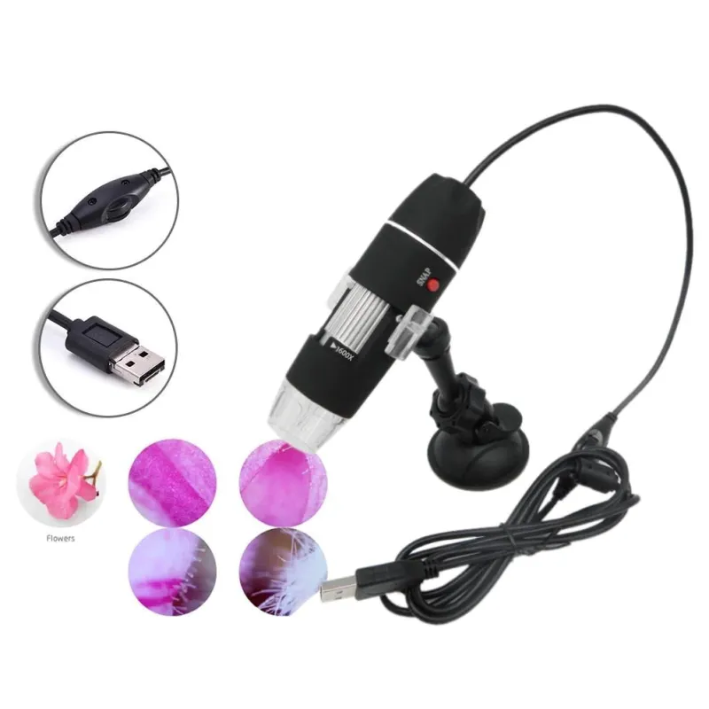 Microscop digital portabil 500X, USB, foto-video, 8 LED-uri