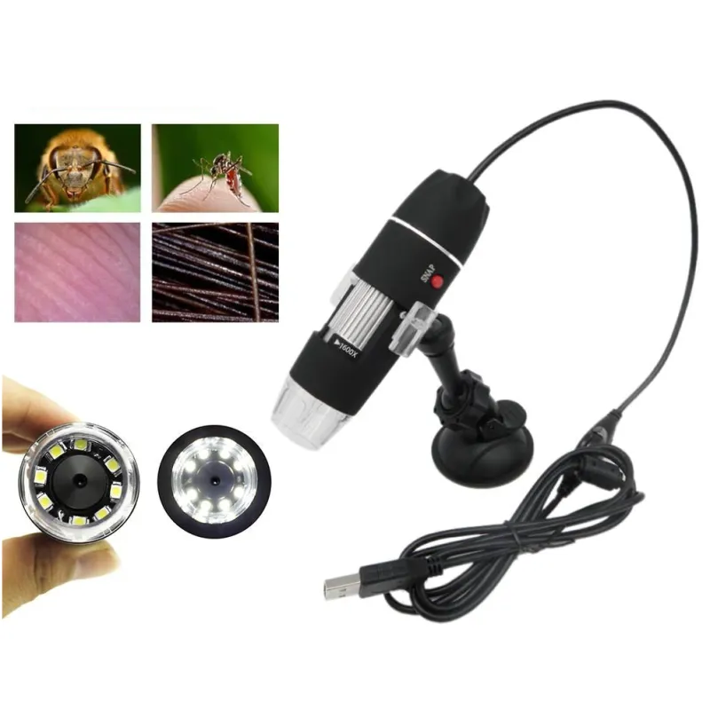 Microscop digital portabil 500X, USB, foto-video, 8 LED-uri