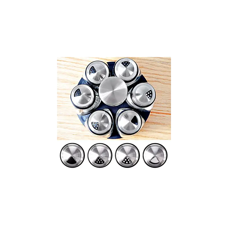Raft rotativ 6 IN 1 pentru condimente, organizator, borcan de