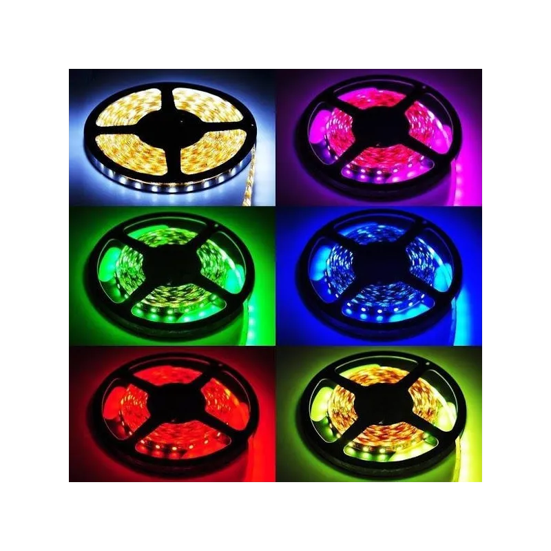 Set 2 Benzi LED RGB multicolore cu telecomanda 10 metri