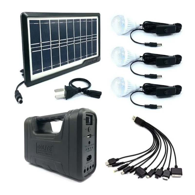 Kit lanterna cu panou solar, 3 becuri LED SMD, GDLITE-1