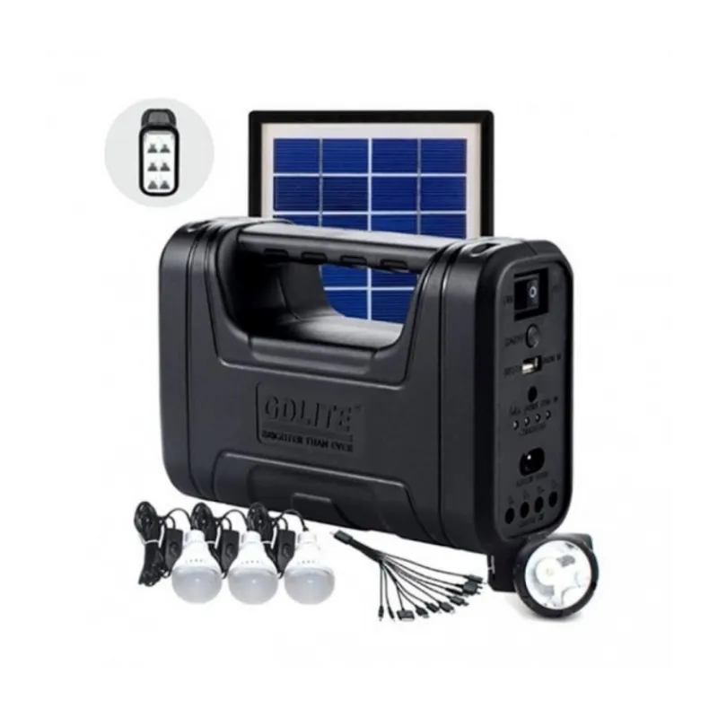 Kit lanterna cu panou solar, 3 becuri LED SMD, GDLITE-1