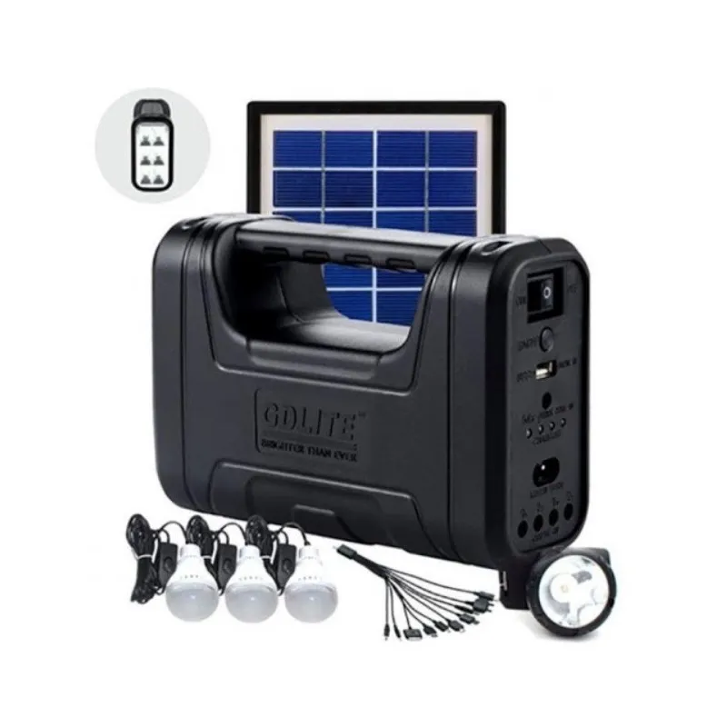 Kit lanterna cu panou solar, 3 becuri LED SMD, GDLITE-1