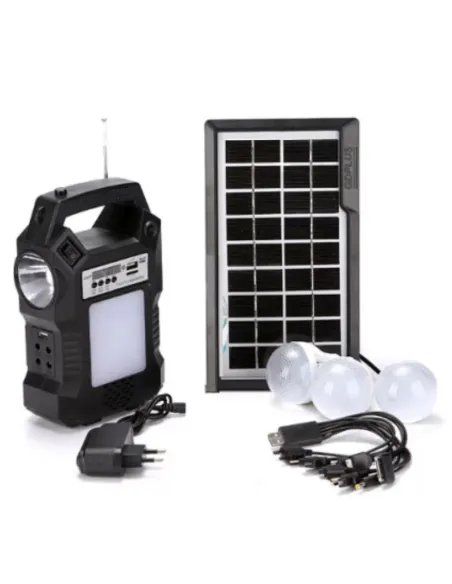 Kit solar GD-Lite 8060 dotat cu dispozitive USB cu 3 becuri LED