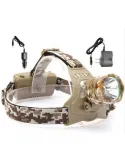 Lanterna de Cap Model CAMUFLAJ Desert Reglabila cu ZOOM Led ALB