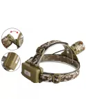 Lanterna de Cap Model CAMUFLAJ Desert Reglabila cu ZOOM Led ALB