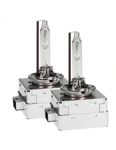 Set 2 becuri Xenon D1R White auto pentru far, suport metalic