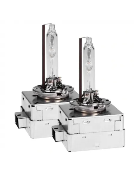 Set 2 becuri Xenon D1R White auto pentru far, suport metalic
