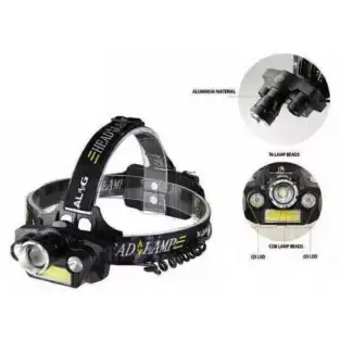 Lanterna de CAP cu zoom T44, LED Q5, COB, T6 red-mag.ro