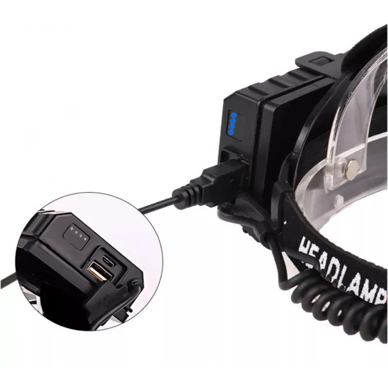 Lanternă LED de cap cu Zoom, P70 red-mag.ro