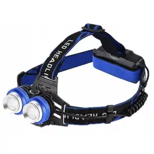 Lanterna de cap cu 2 Led-uri si 4 moduri de iluminare red-mag.ro