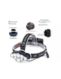 Lanterna de CAP 8 LED cu lumina alba si lumina rosie pentru