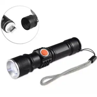 Lanternă LED cu Zoom și USB, ST-515 red-mag.ro