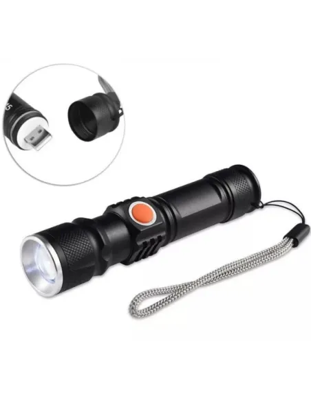 Lanternă LED cu Zoom și USB, ST-515 red-mag.ro